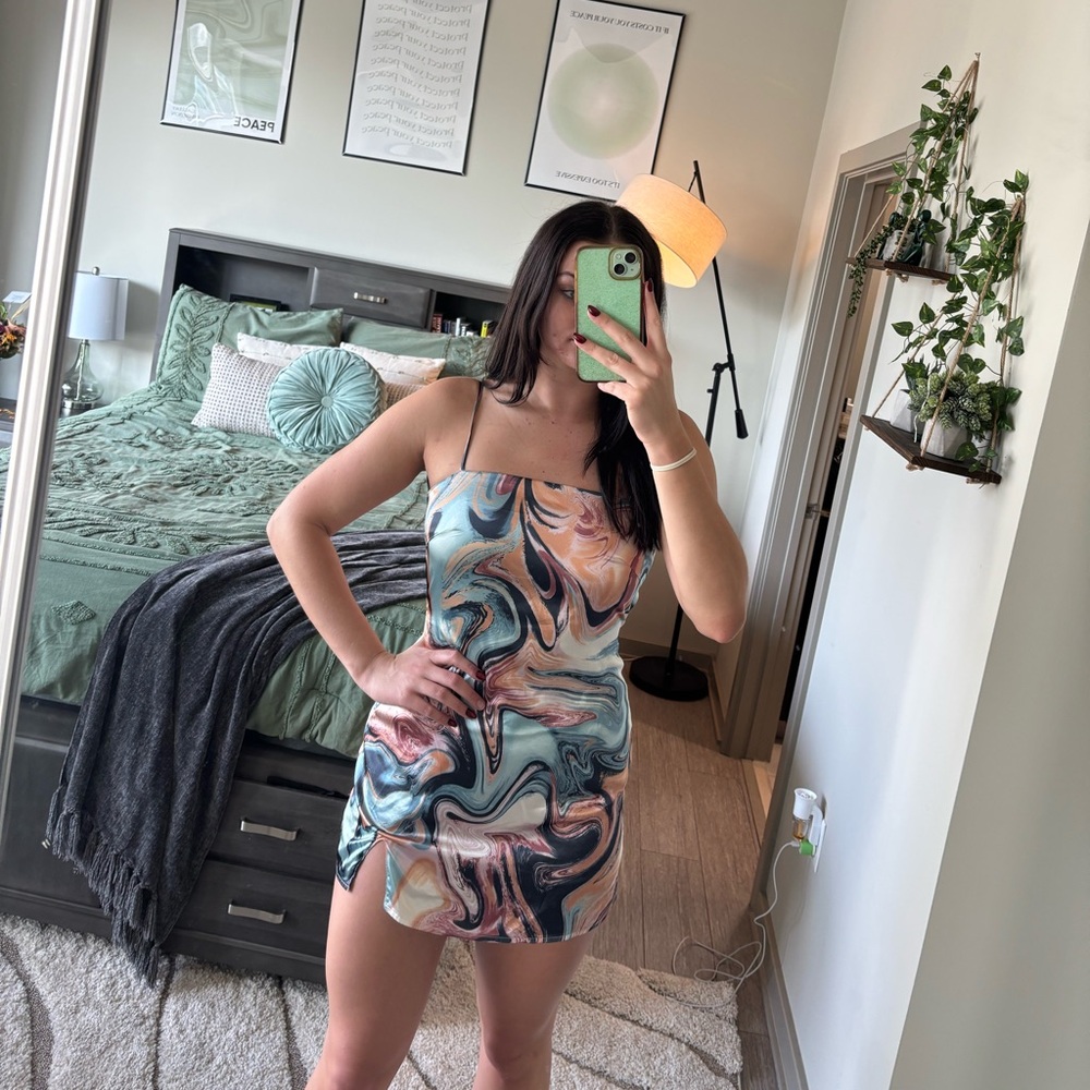 PacSun Multicolor Swirl Mini Dress